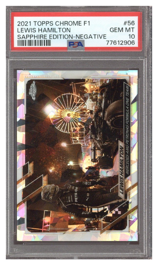 2021 Topps Chrome Sapphire Lewis Hamilton Negative-Edition PSA 10