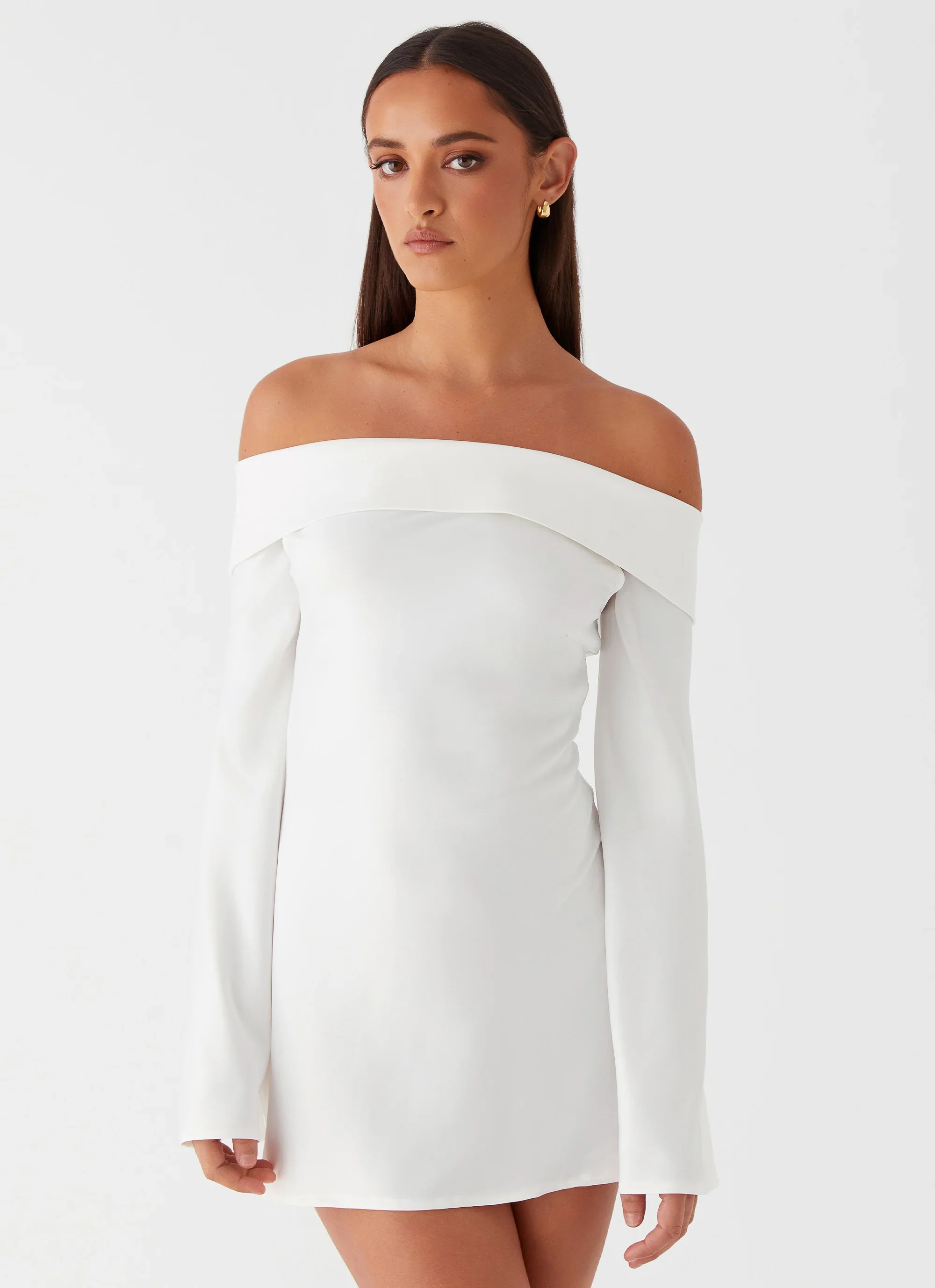 Lumina Long Sleeve Mini Dress - White