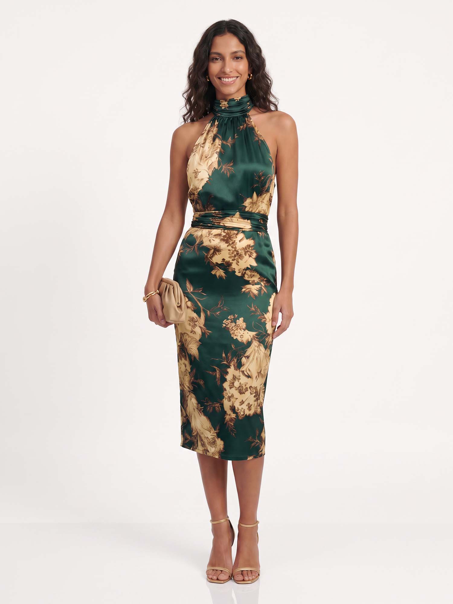 Bloom Halter Midi Dress