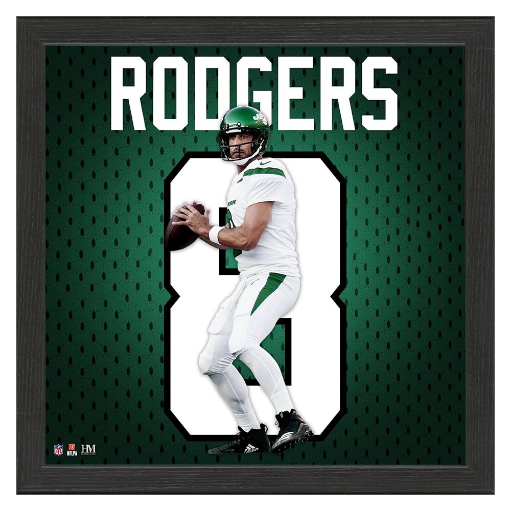 Aaron Rodgers #8 New York Jets Jersey Framed NFL Photo