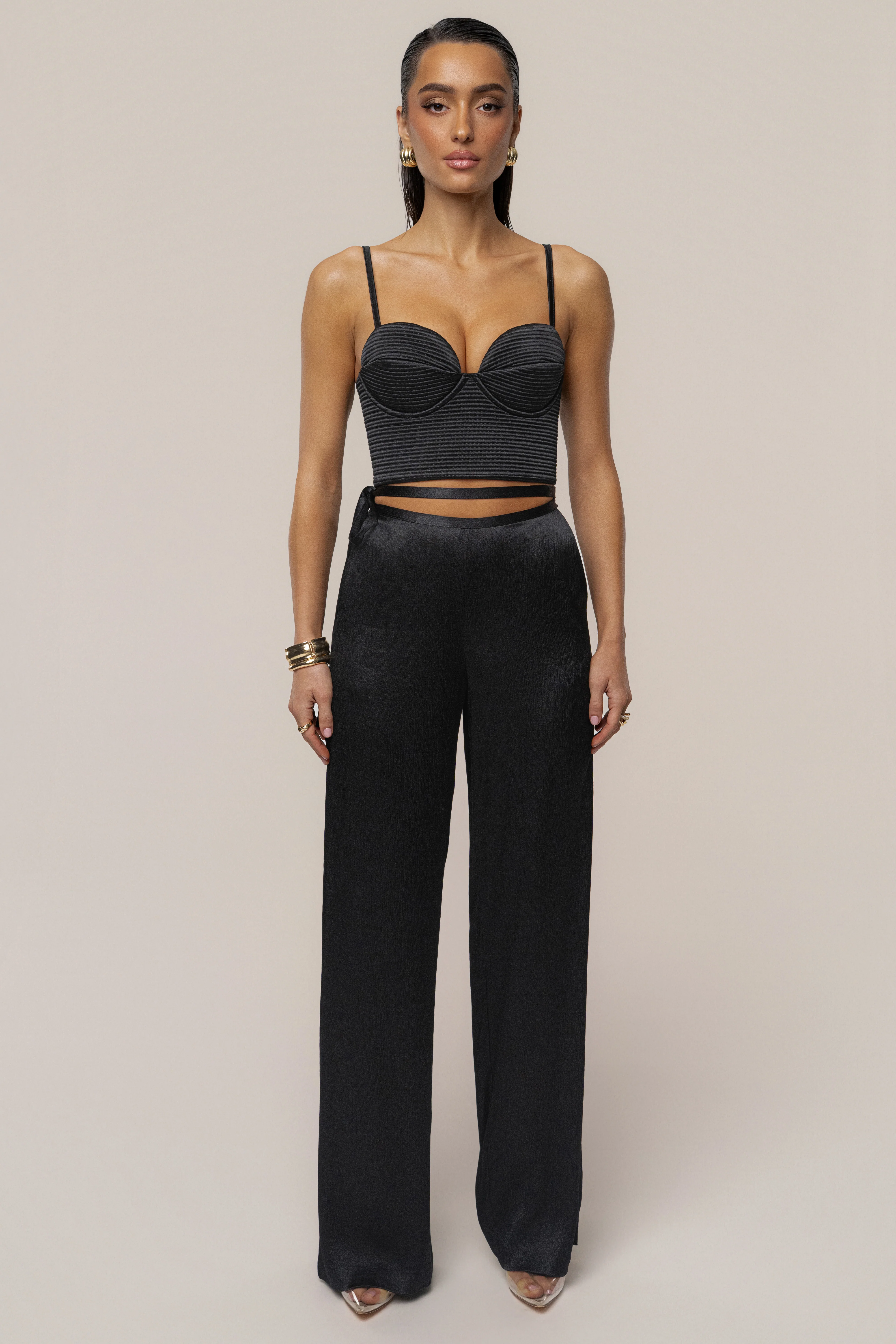 Black Thalia Textured Bustier