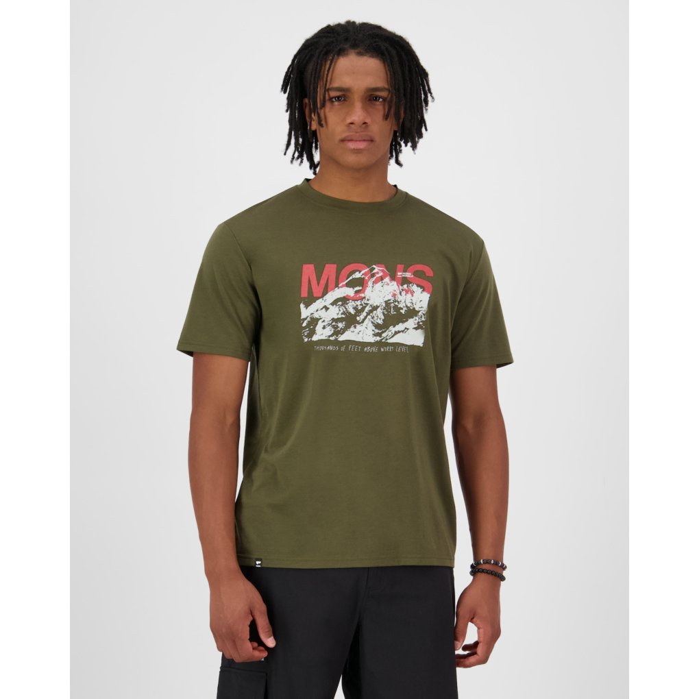 Mons Royale Icon Merino T-Shirt Men - dark olive