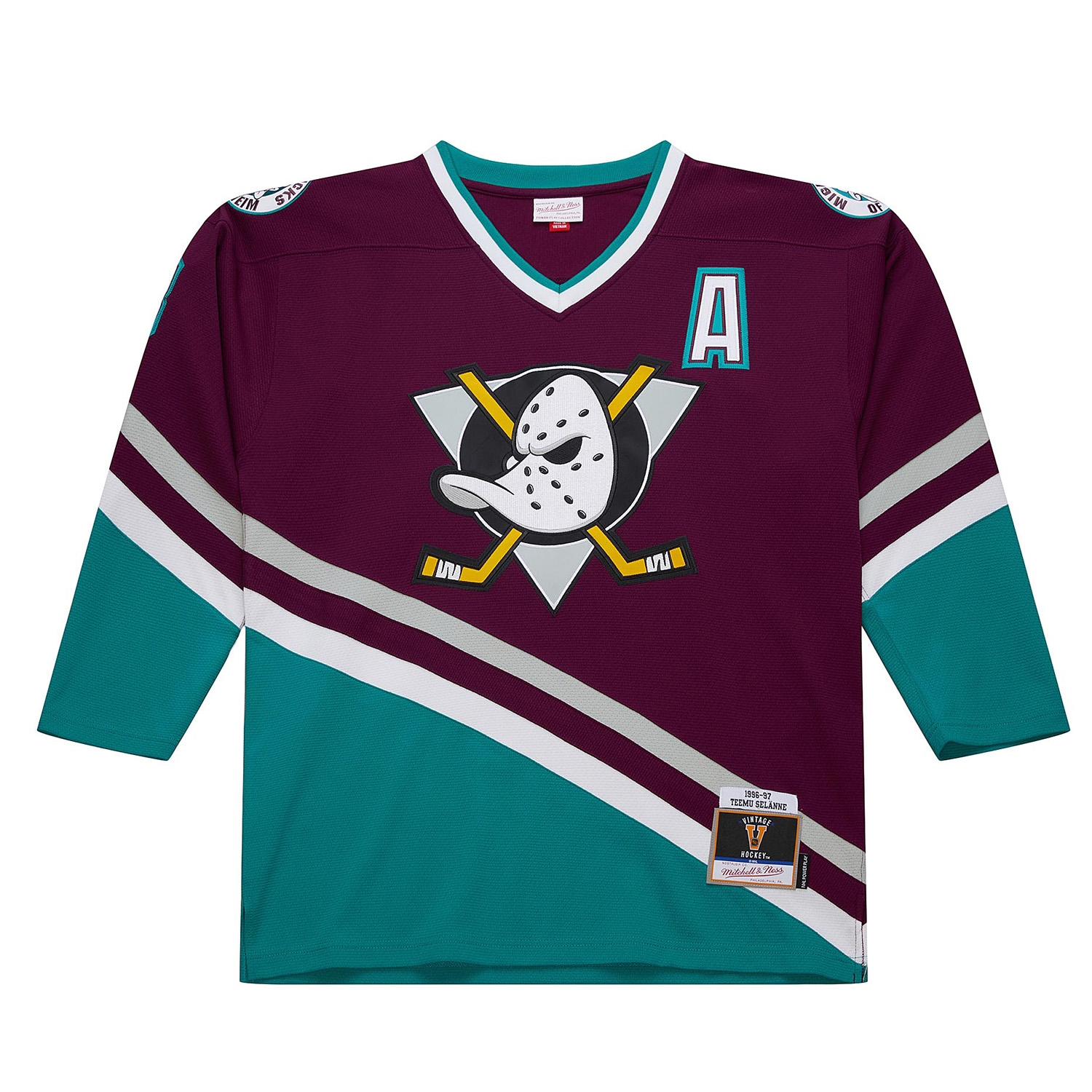 Teemu Selanne #8 Anaheim Mighty Ducks 1996-97 Premium Power Play NHL Jersey Purple