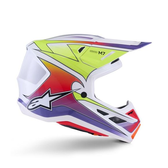Casque cross Alpinestars S-M7 FUSE 2026 - Blanc / JauneRef : AP4052