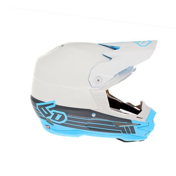 6D Helmets ATR-1 SPLIT CYAN 2023 cross Helmet - White / BlueRef: DH0012