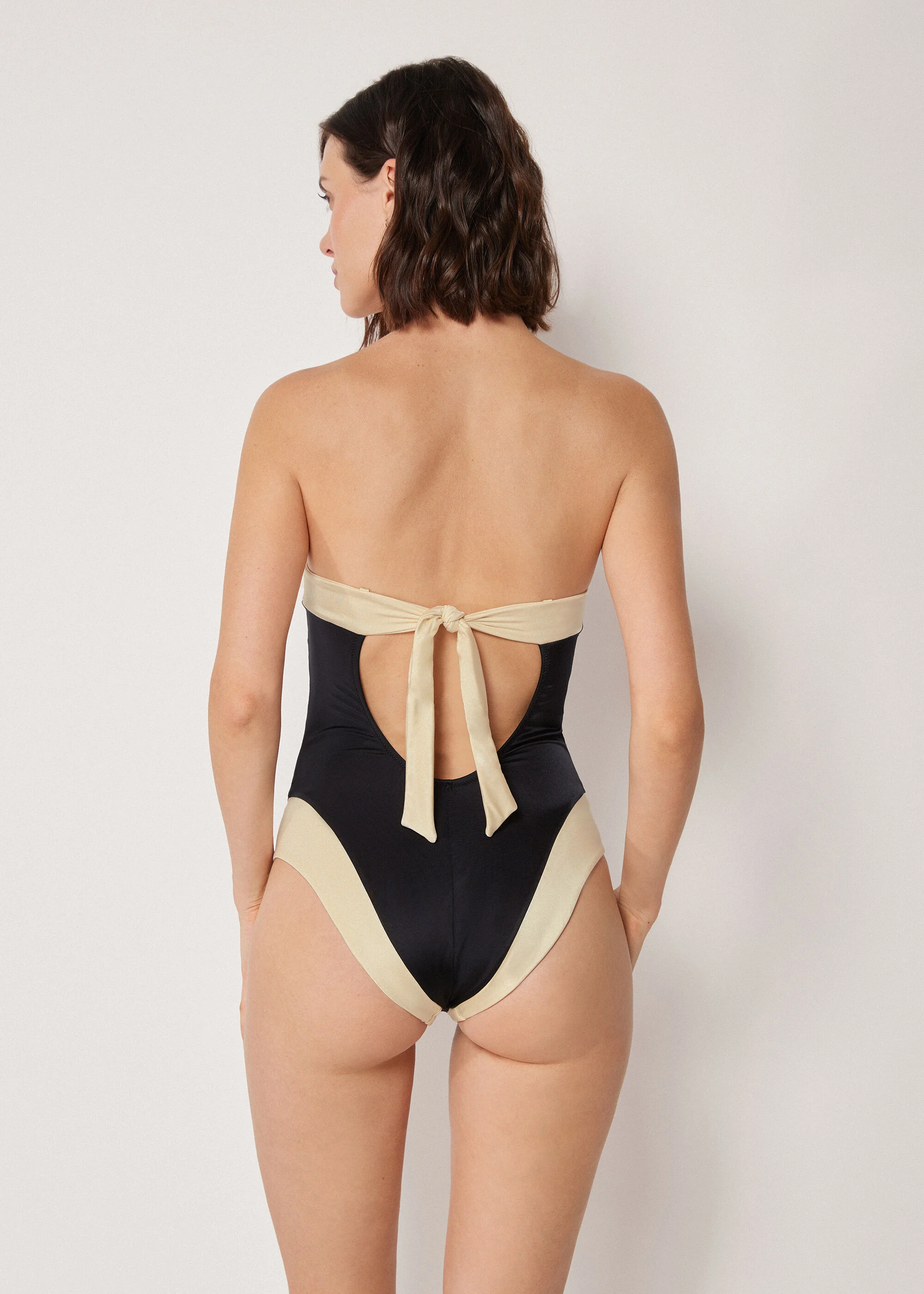 One Piece Swimsuit Elegant Bicolor