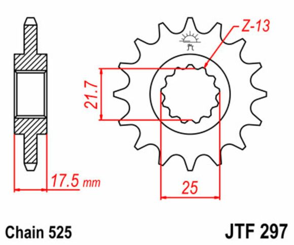 JT. Standard steel 297 - 525Ref: JTC00348A / 1077338001