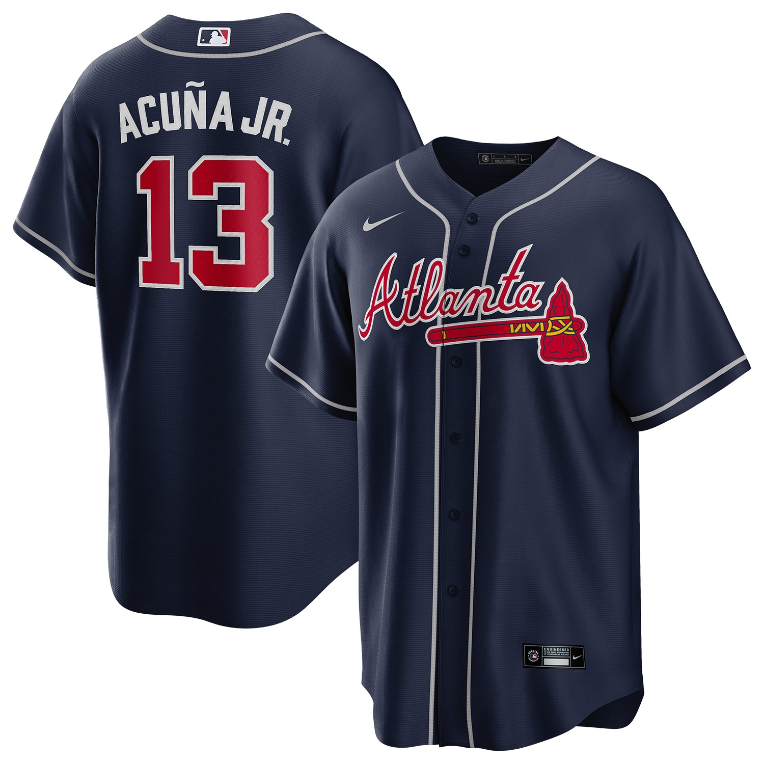 Ronald Acuña Jr. #13 Atlanta Braves Nike MLB Jersey Navy