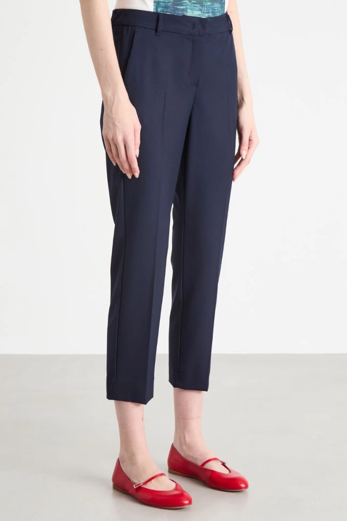 Stretch cigarette trousers - BLUE
