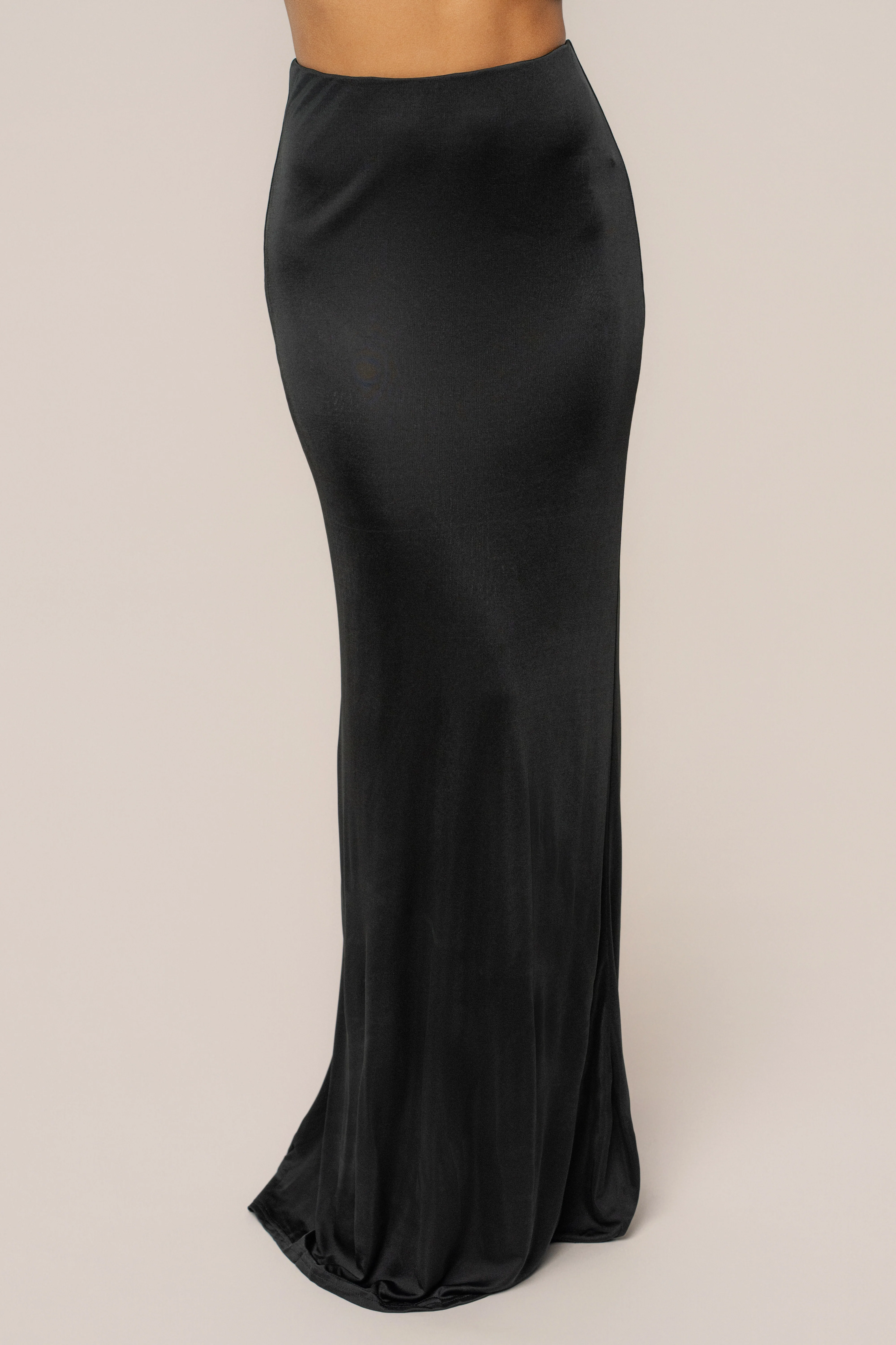 Black Ultra High Waist Maxi Skirt