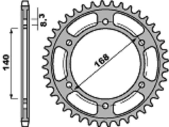 PBR Steel C45 Standard Sprocket 4550 - 525Ref: Pbr01138A / 1075356001