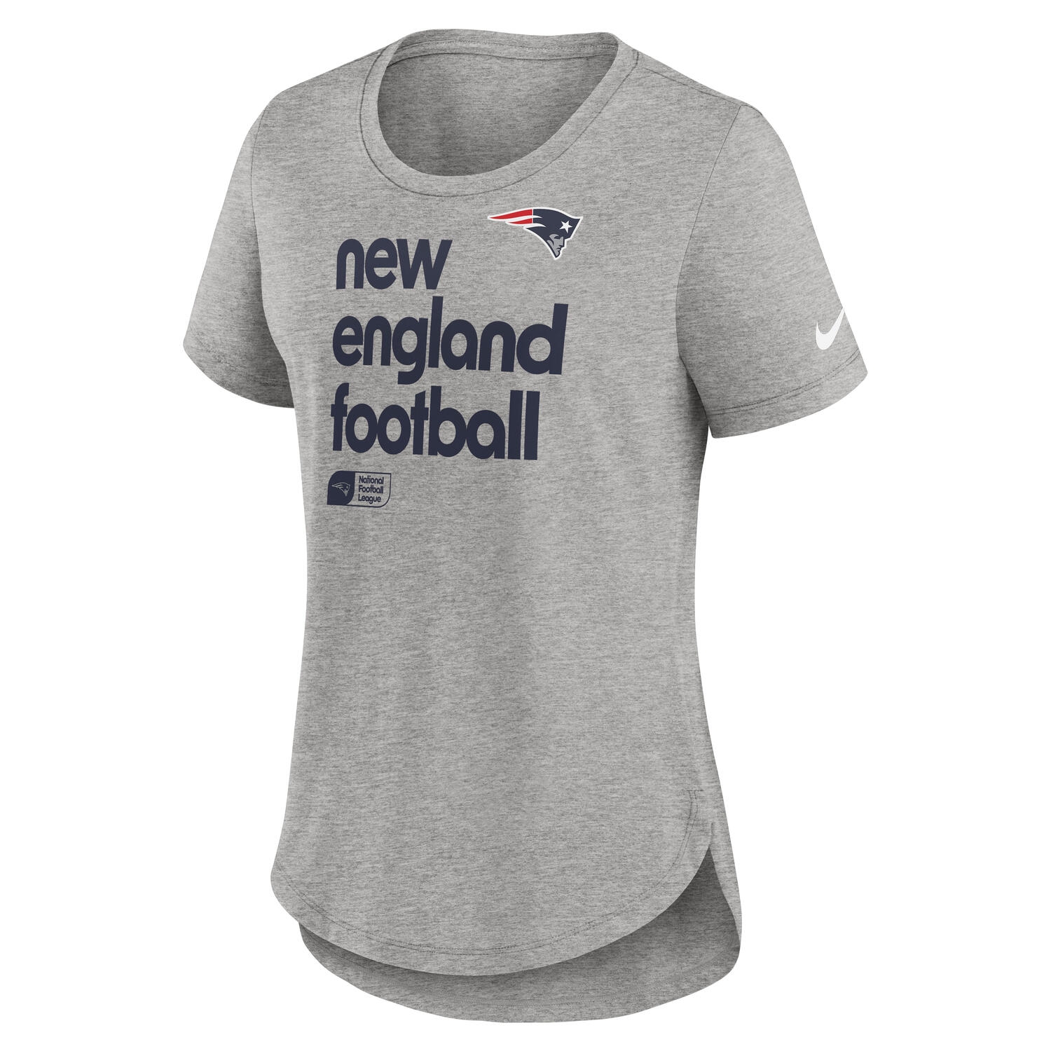 New England Patriots Nike Triblend Football NFL T-Shirt Gray (Women's)