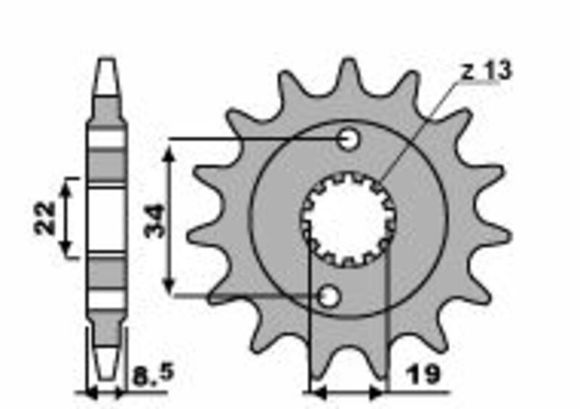 PBR steel standard output shaft sprocket 2276 - 520Ref: PBR01202A / 1077628001