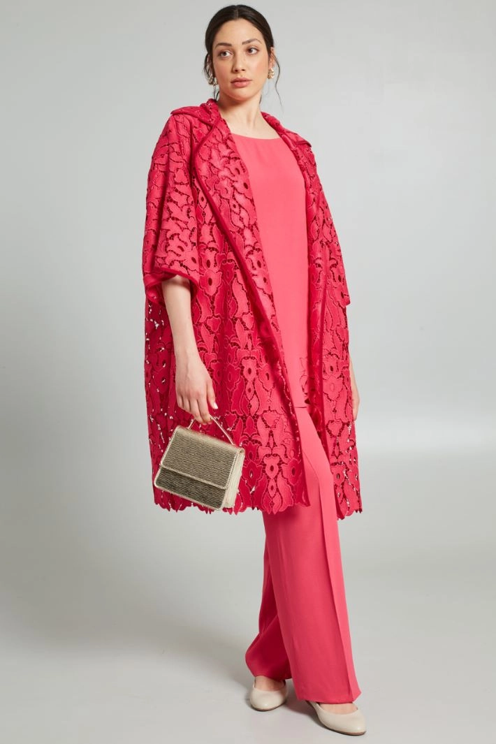 Lace duster coat - FUCHSIA