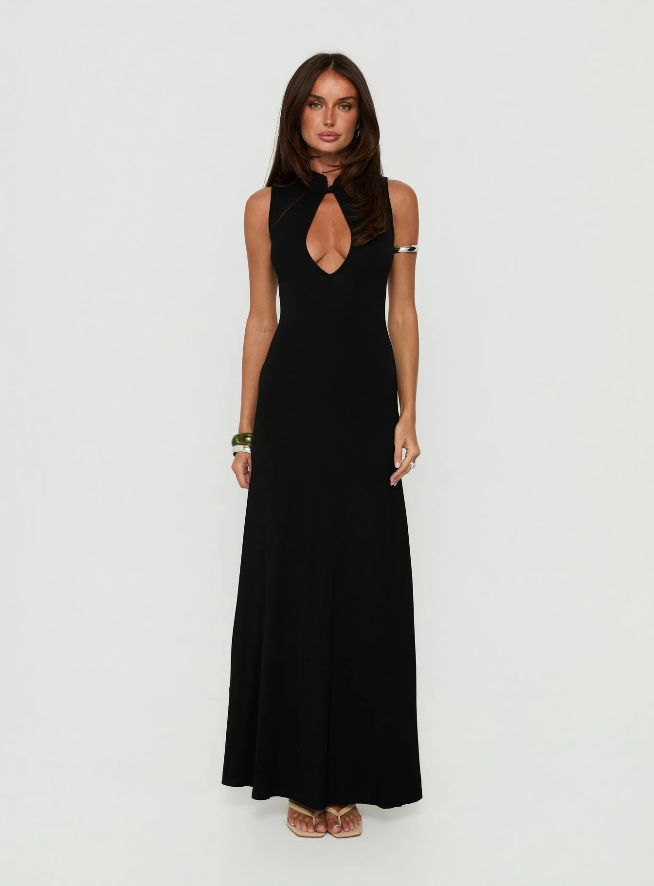 Ailany Keyhole Backless Maxi Dress Black