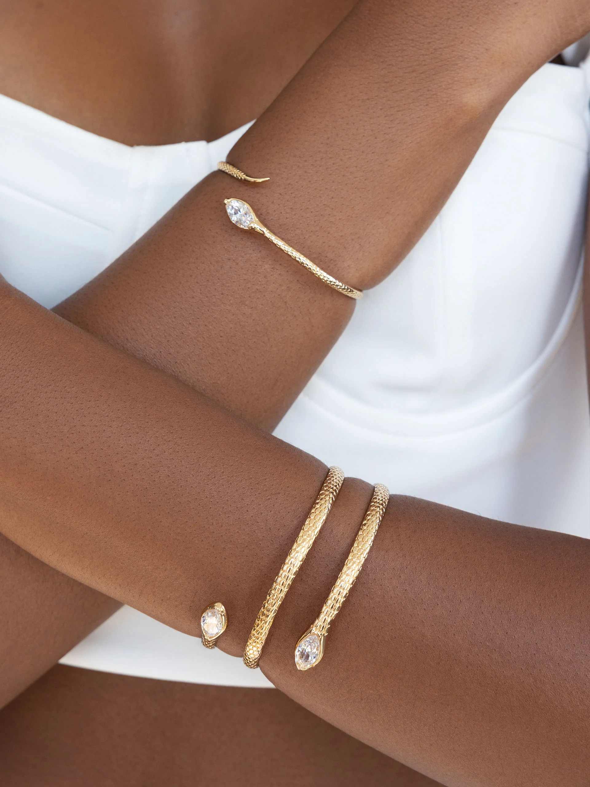Marquise Snake Cuff Bracelet