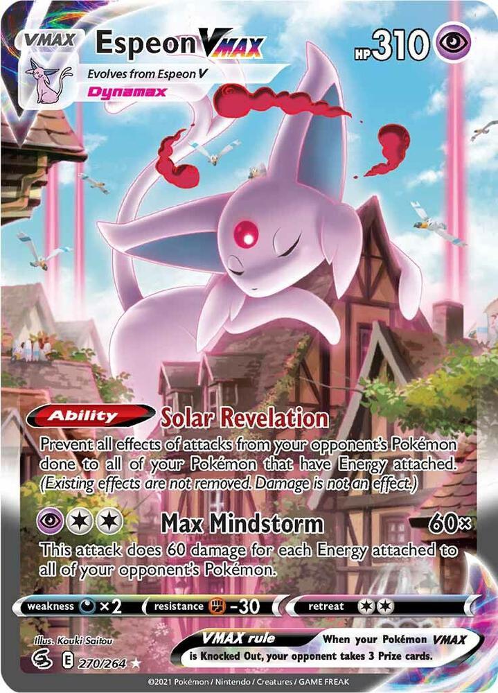 Pokemon SWSH08: Fusion Strike 270/264 Espeon VMAX (Alternate Art Secret) Near Mint