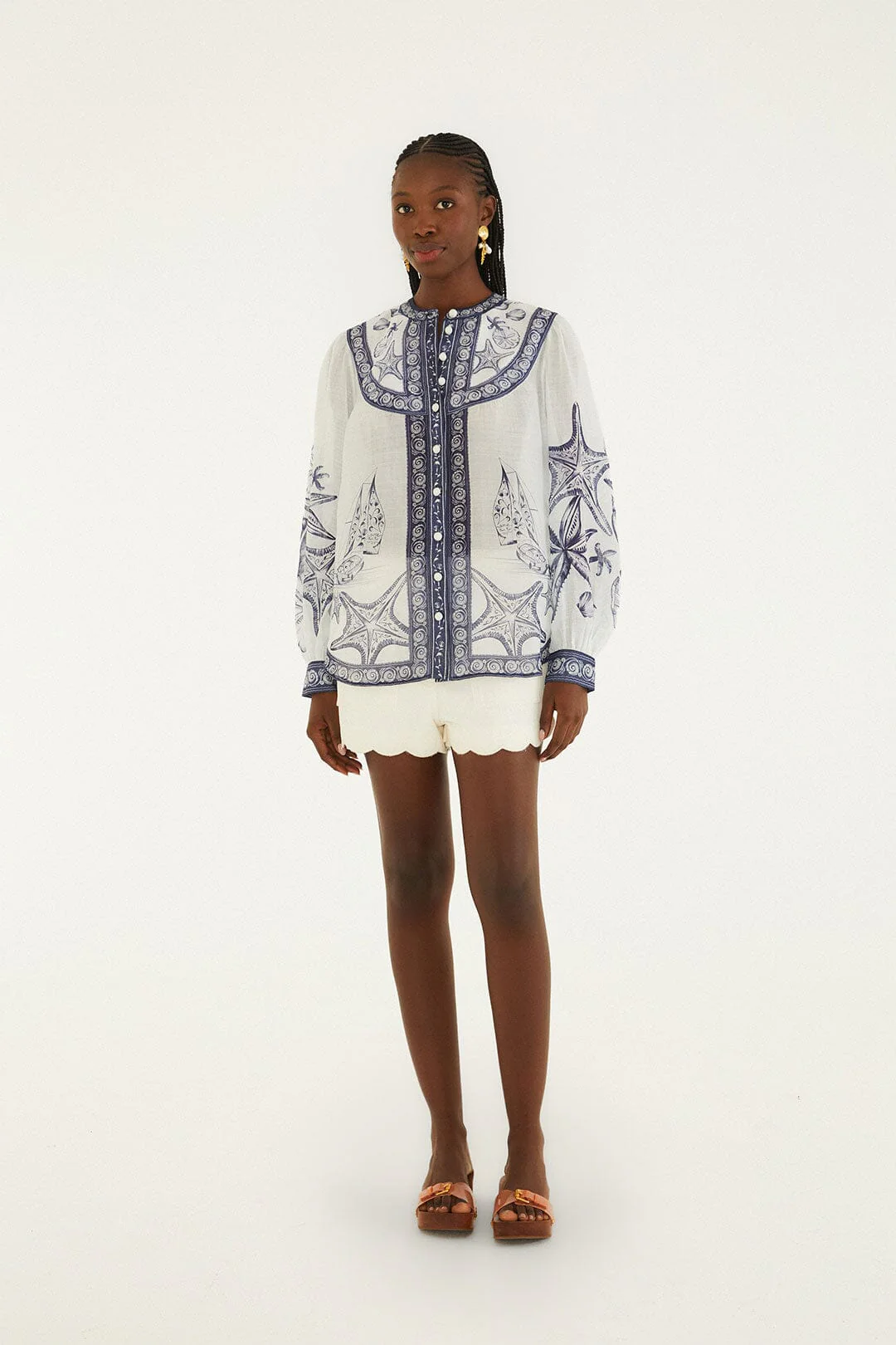Off-White Coast Scarf Long Sleeve Blouse