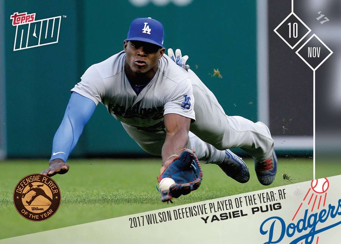 Yasiel Puig - 11/11/2017 TOPPS NOW® Card - Print Run: 269