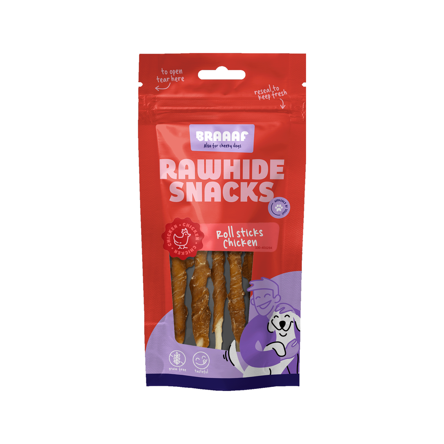 Braaaf Rollsticks - Dog snacks - Duck - 80 g