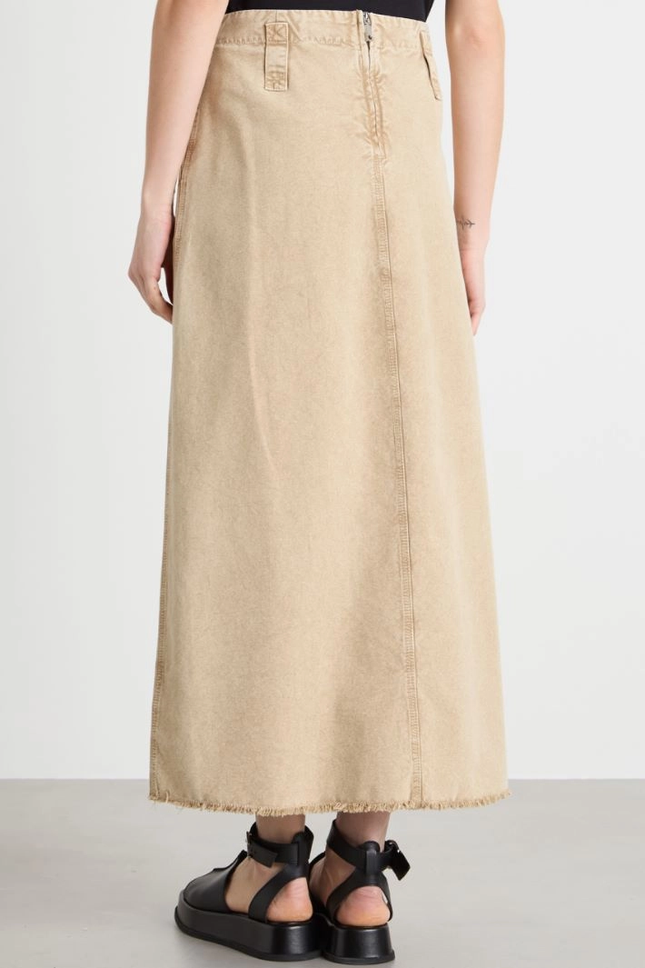 A-line midi skirt - BEIGE