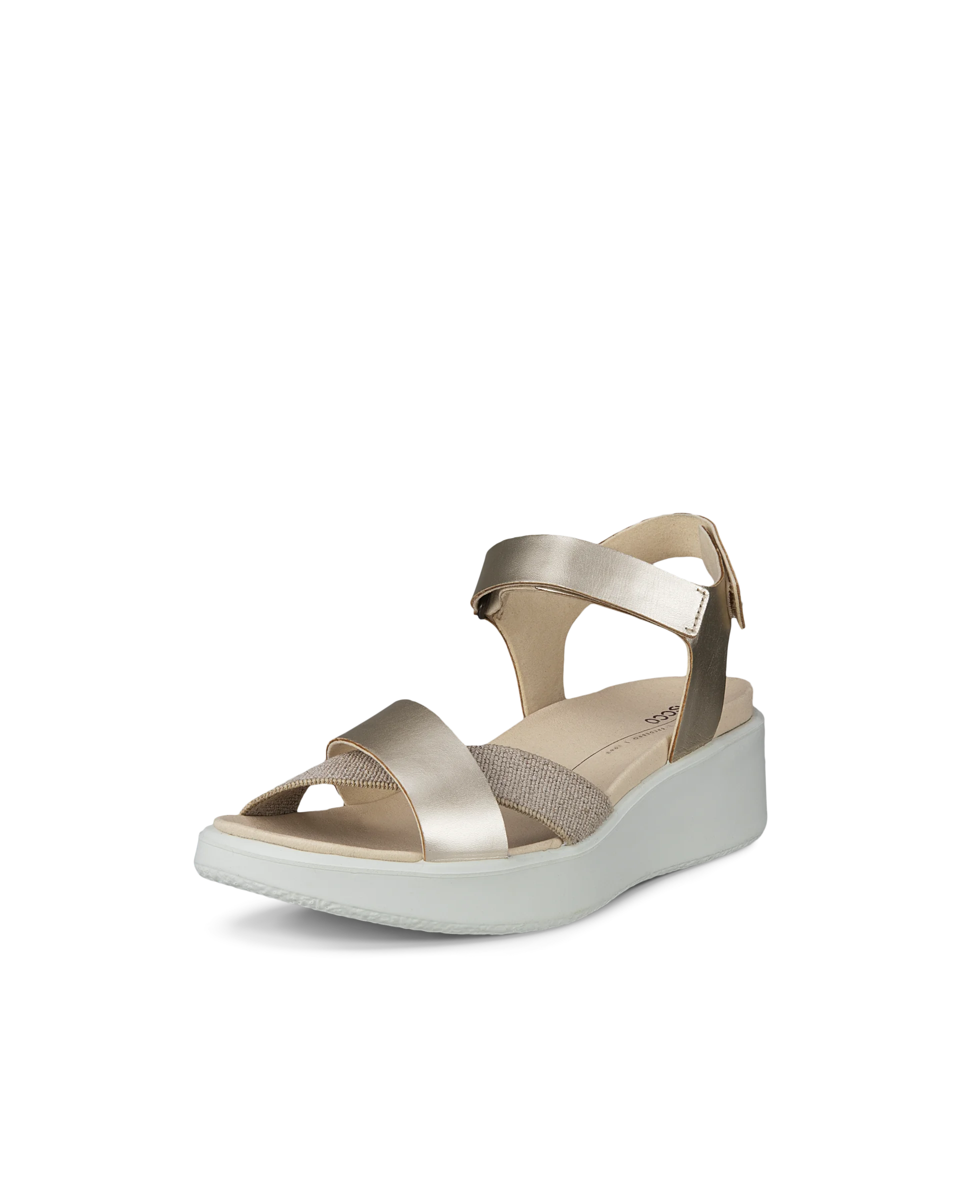 ECCO FLOWT WEDGE LX W Damen Ledersandale mit Keilabsatz Gold