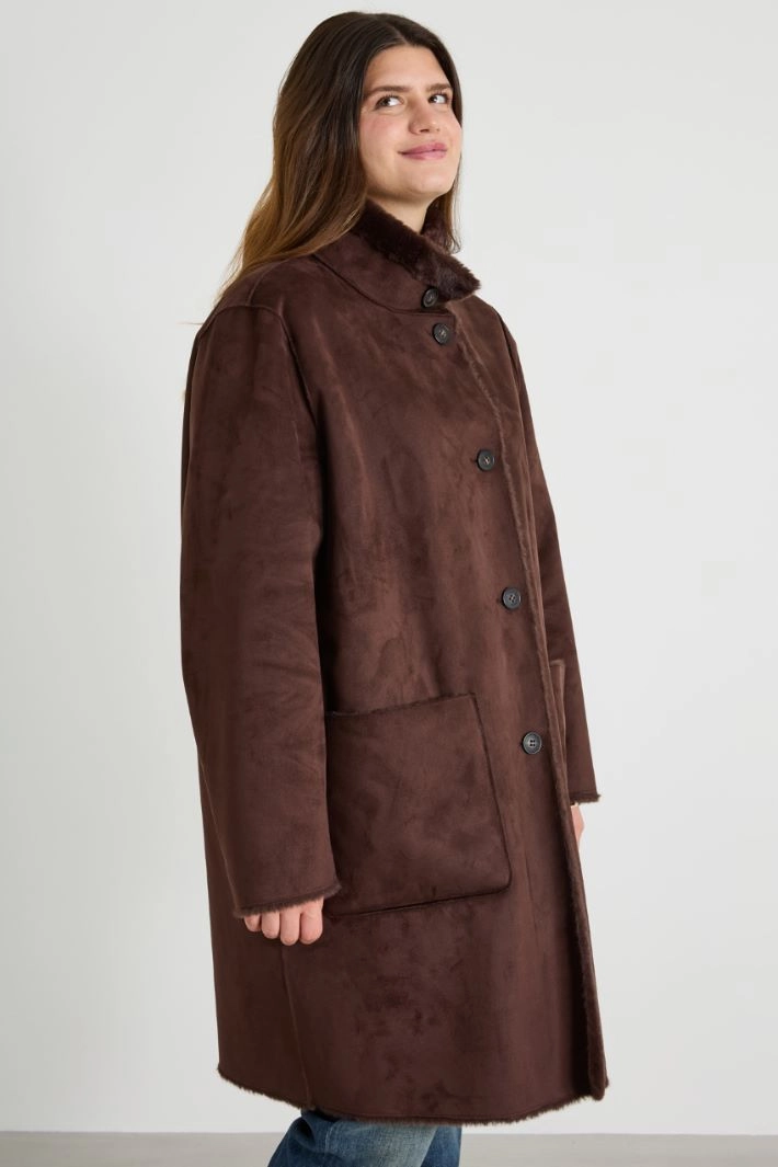 Reversible coat - DARK BROWN