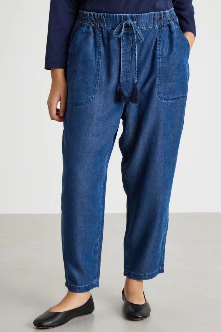 Drawstring jeans - BLUE