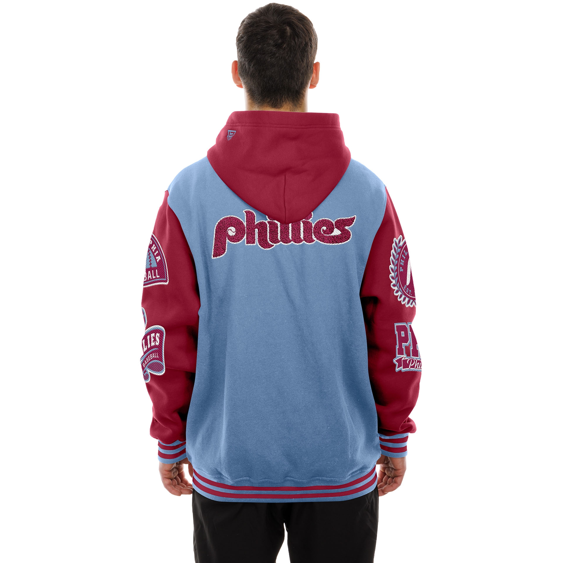 Philadelphia Phillies Cooperstown Full Snap Patch Jacket Blue/Red