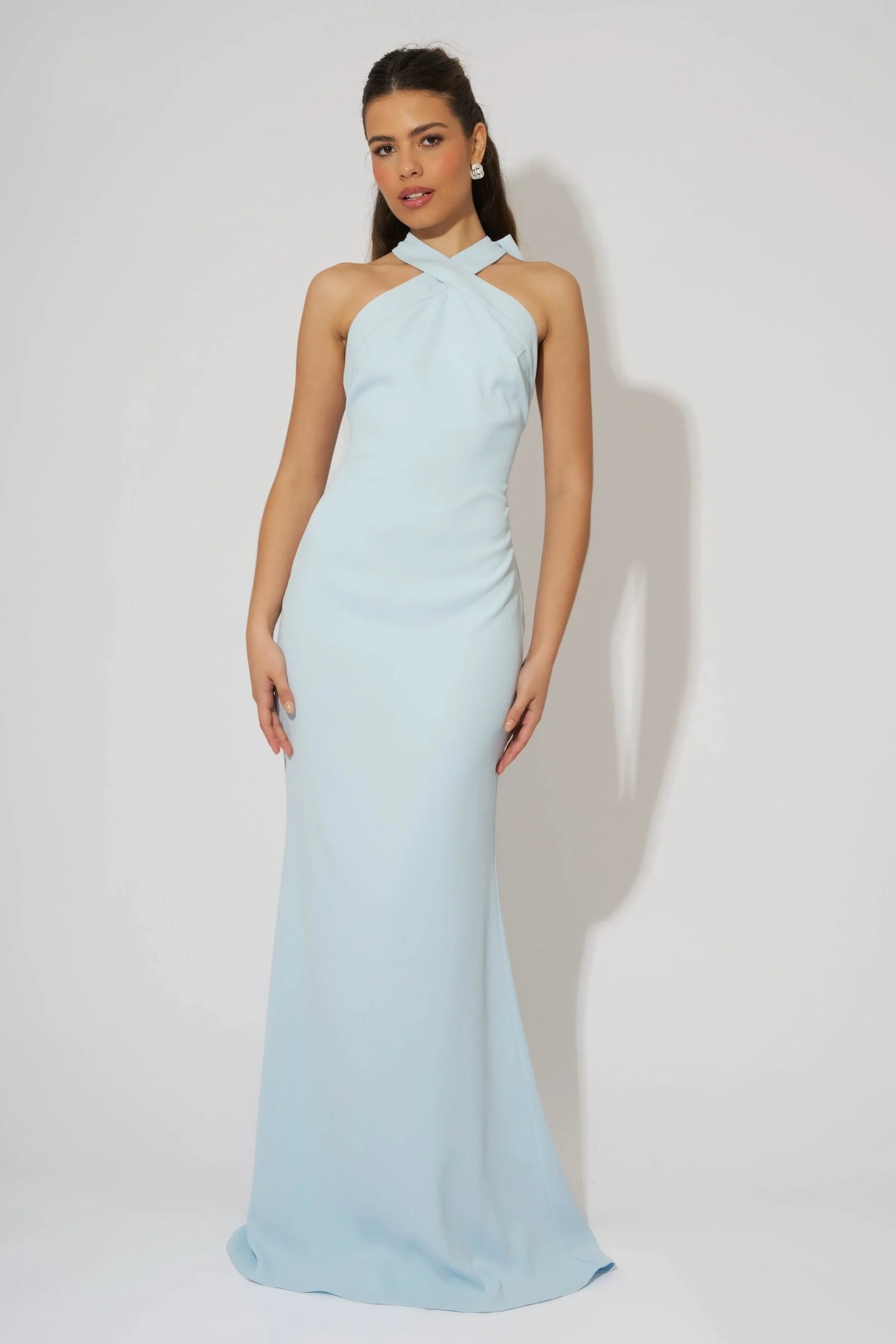 Cross Halter Neck Maxi Dress