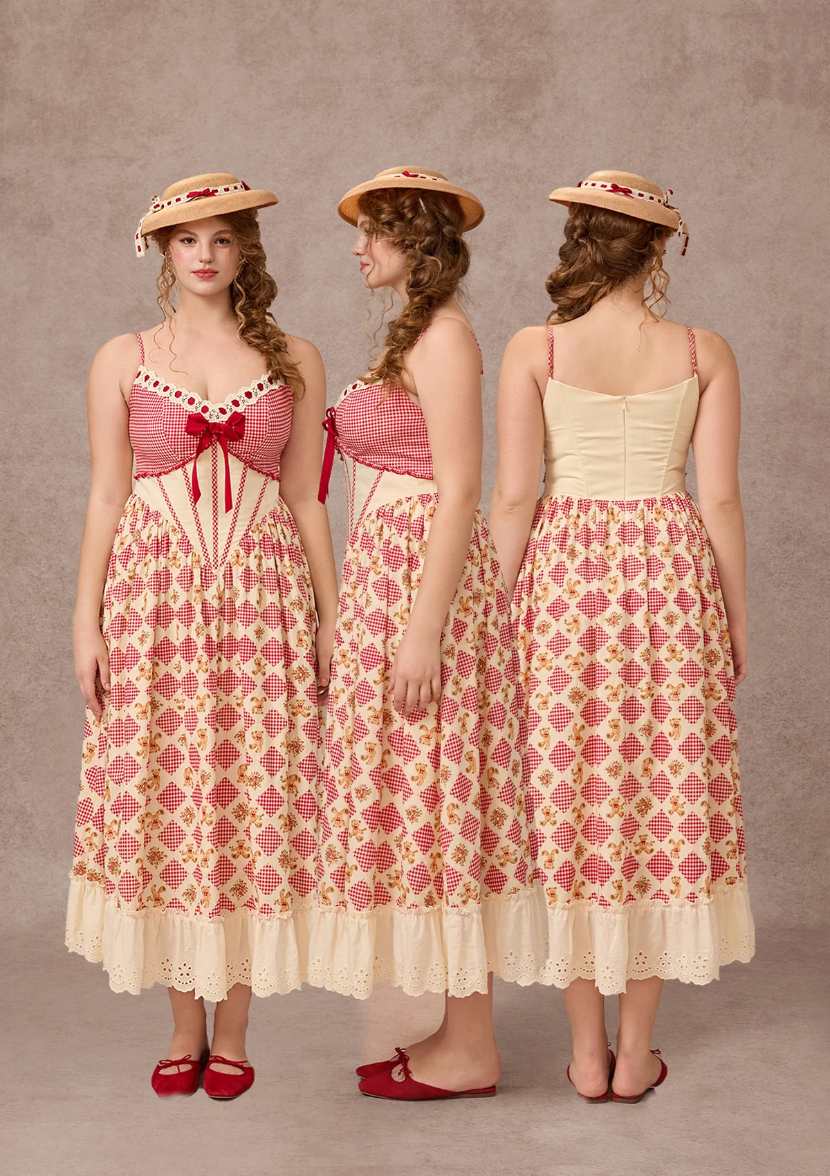 Curve&Plus Picnic with Teddy Dress（Long）