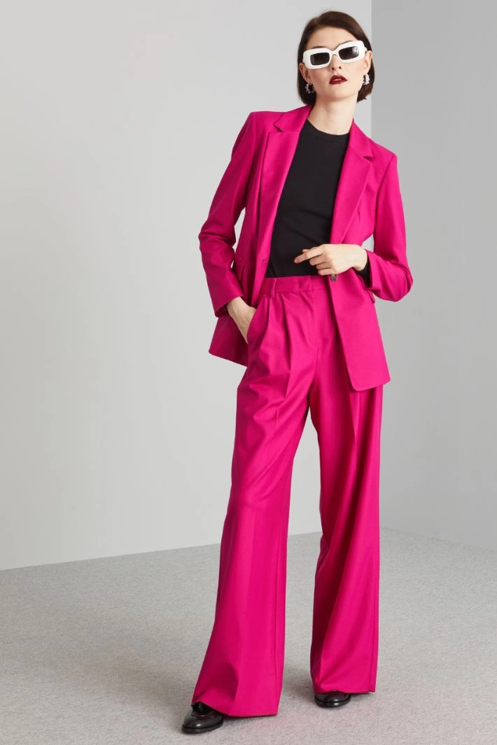 Single button blazer - FUCHSIA