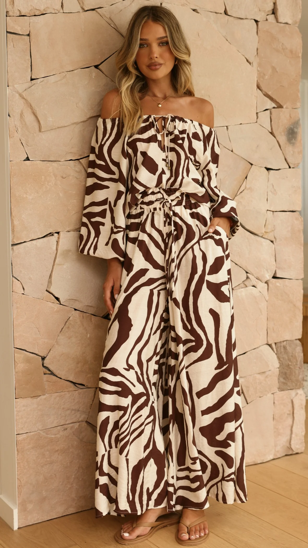 Avery Wide Leg Pants - Luna Mocha