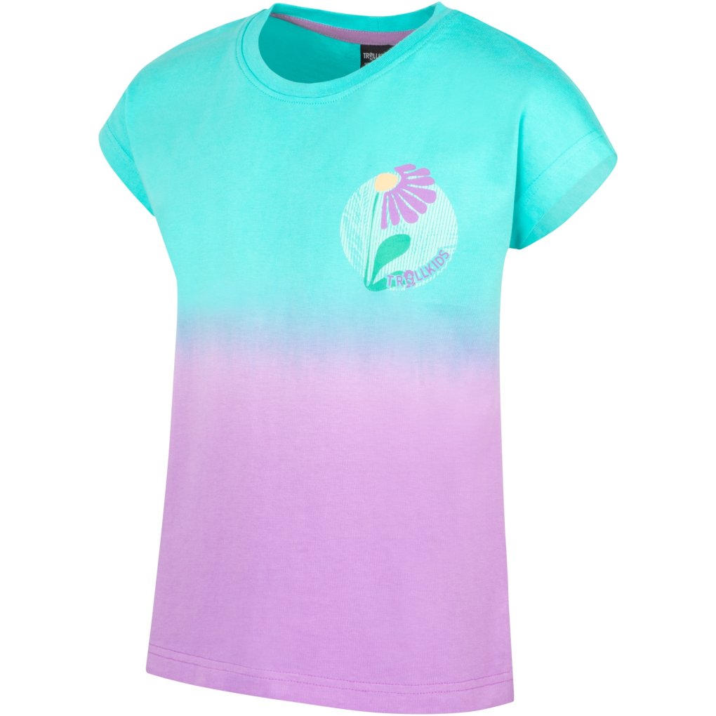 Trollkids Yttersand Beach T-Shirt Girls - Aquamarine/Violet Sorbet