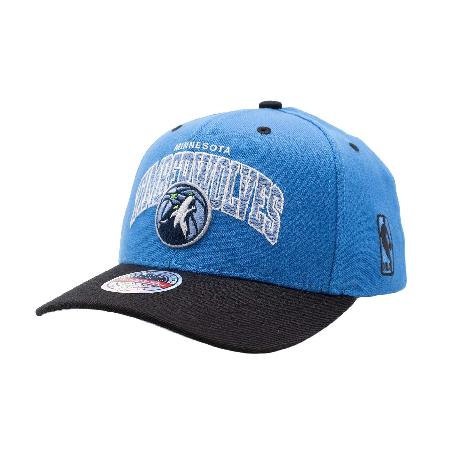 Minnesota Timberwolves Team Arch Classic Red Stretch-Snap NBA Cap Blue