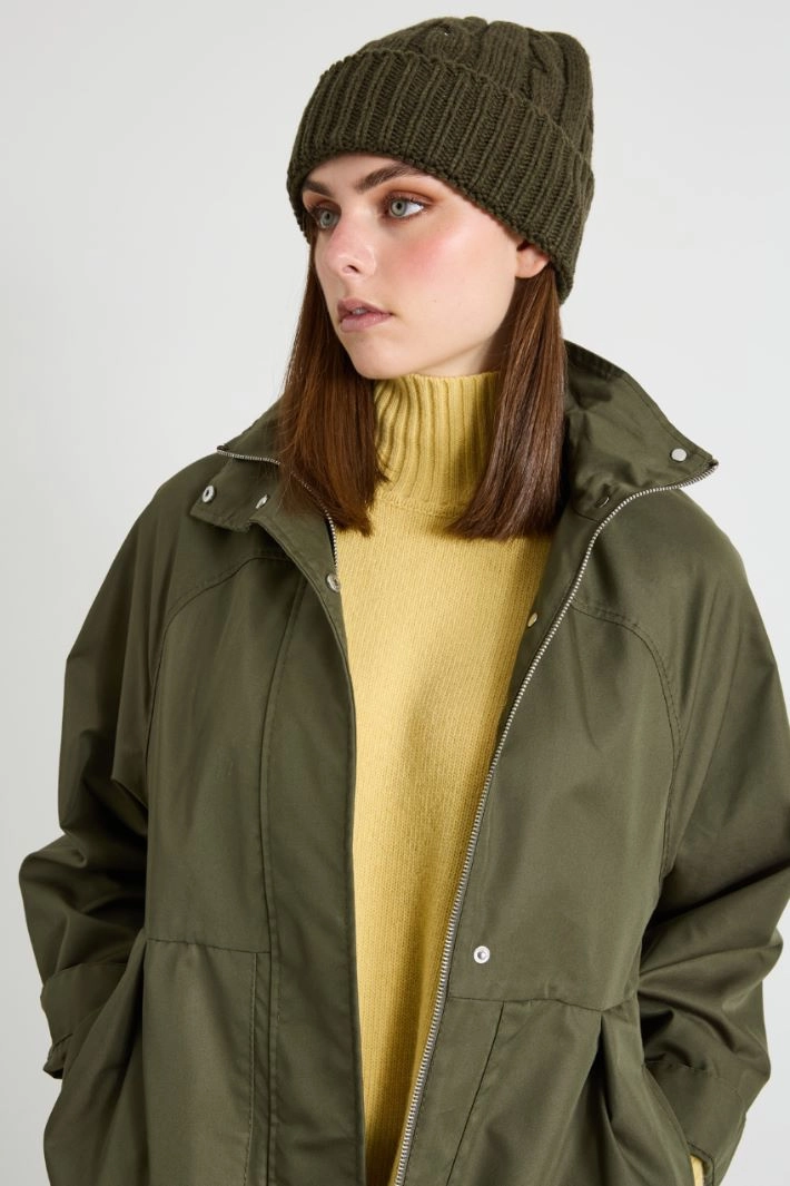 Wool braided beanie hat - MILITAR GREEN