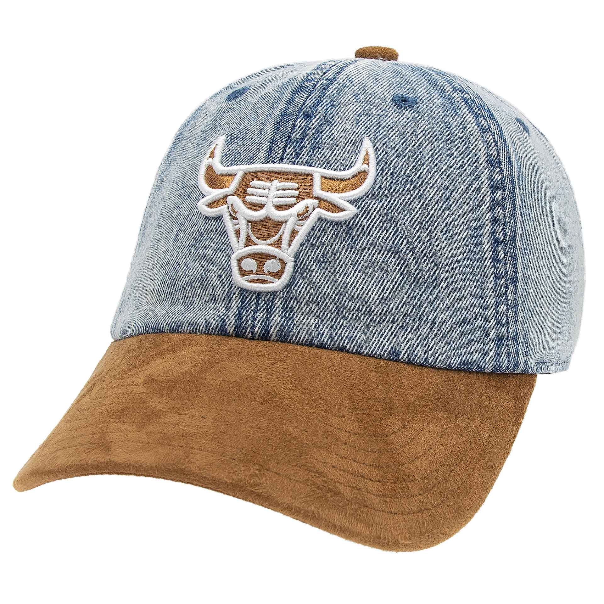 Chicago Bulls Denim Suede 1904 Strapback NBA Cap Blue/Brown