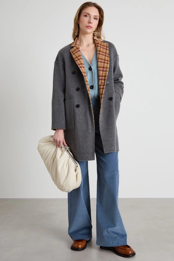 Reversible wool coat - DARK GREY