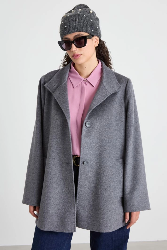 Beanie hat with pearls and stones - GREY