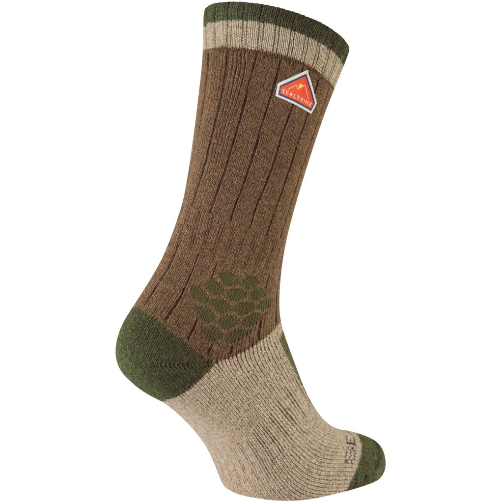 SealSkinz Gresham Mid Length Socks - Brown