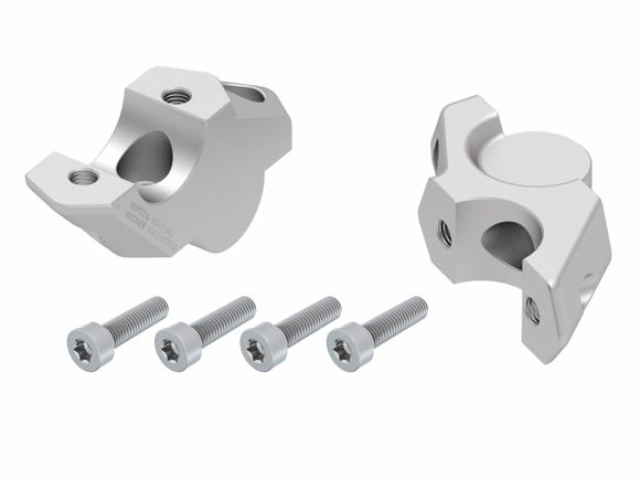 Hepco & Becker handlebar riser with 30 mm rise and 25 mm setback - silverBMW 900 F 900 GS - 2024 - 2025Ref: Hbe05012A / 42456534 00 09