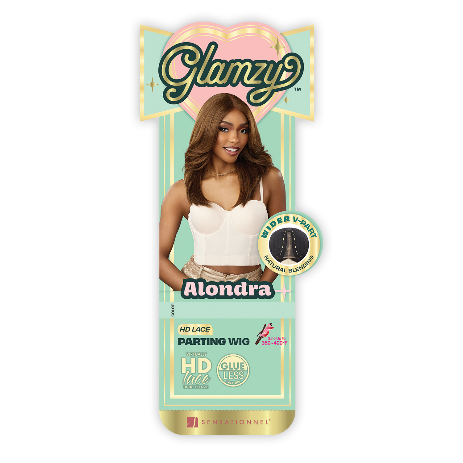 Sensationnel HD Lace Parting Wig Glamzy Glueless Wide V-Part Alondra