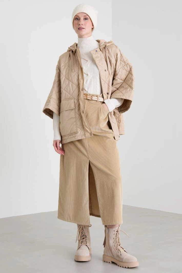Water-repellent taffeta cape - BEIGE
