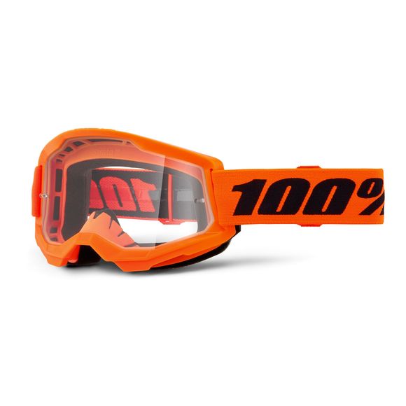 100% STRATA 2 cross Mask Fluo Orange - Clear 2025 - OrangeRef: CE1354 / 50027-00015