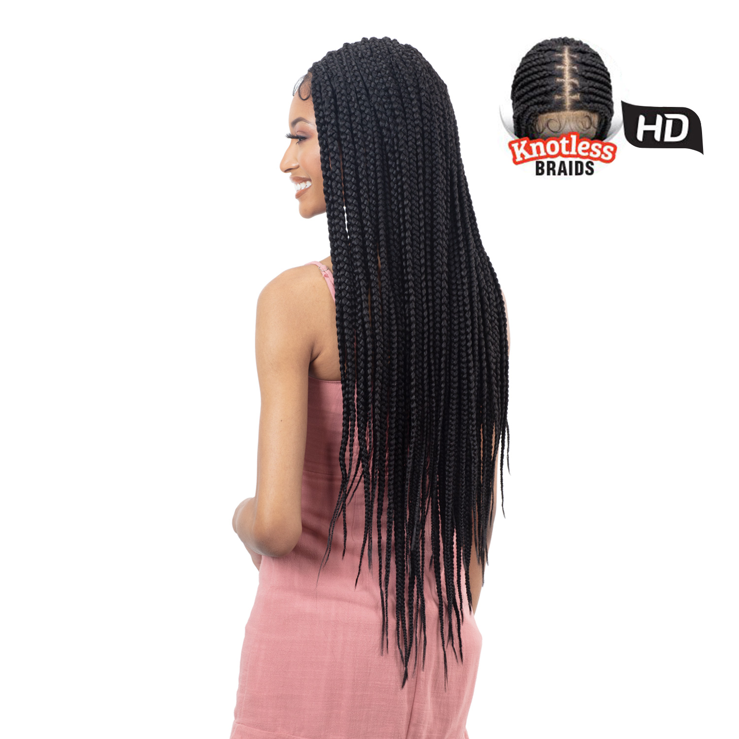 FreeTress Equal Braided HD Lace Front Wig Knotless Box Braid