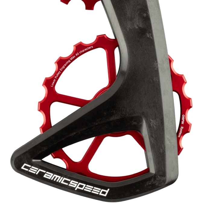 CeramicSpeed OSPW RS Derailleur Pulley System - 5-Spoke | for SRAM RED D1/E1 / Force D1 AXS V2 - red