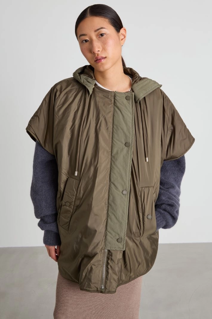 Short-sleeved padded jacket - KHAKI GREEN