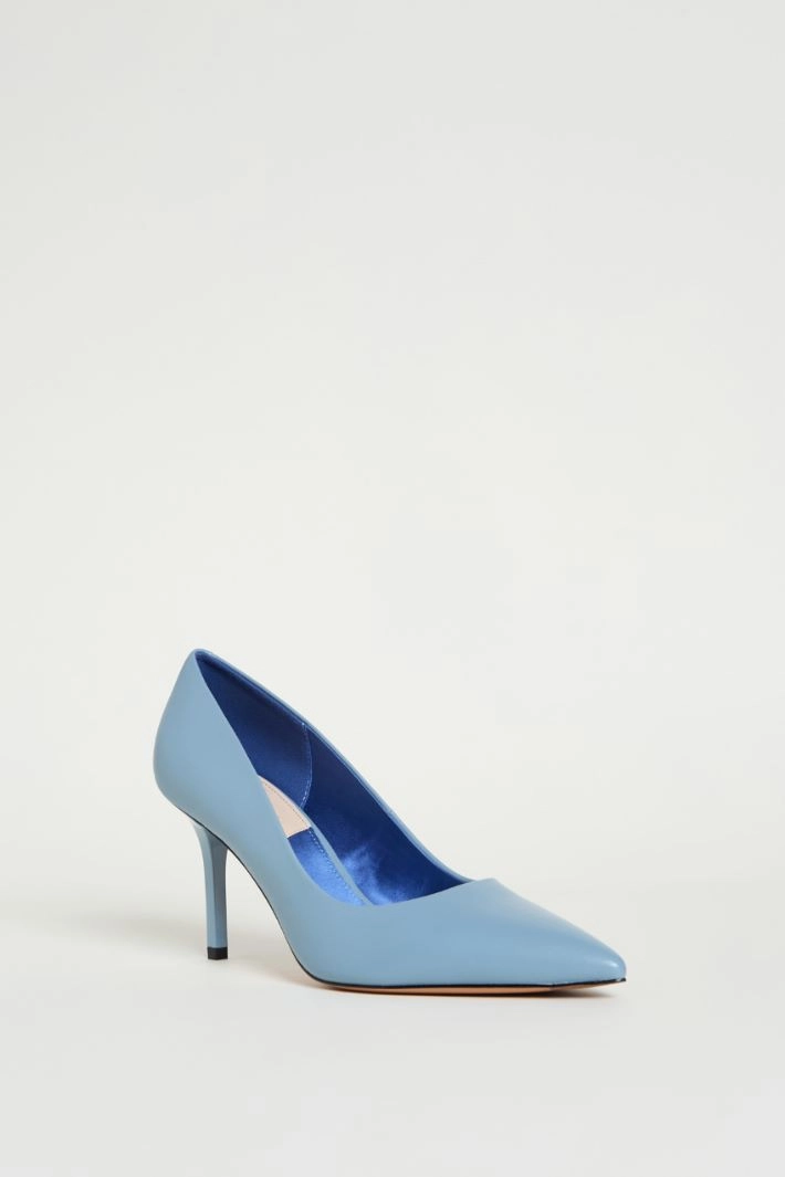 Leather pumps - LIGHT BLUE