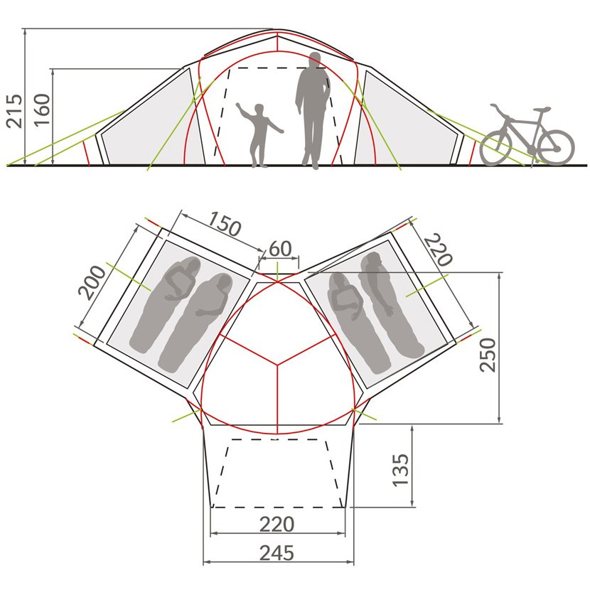 Vaude Badawi 4P Tent - sand