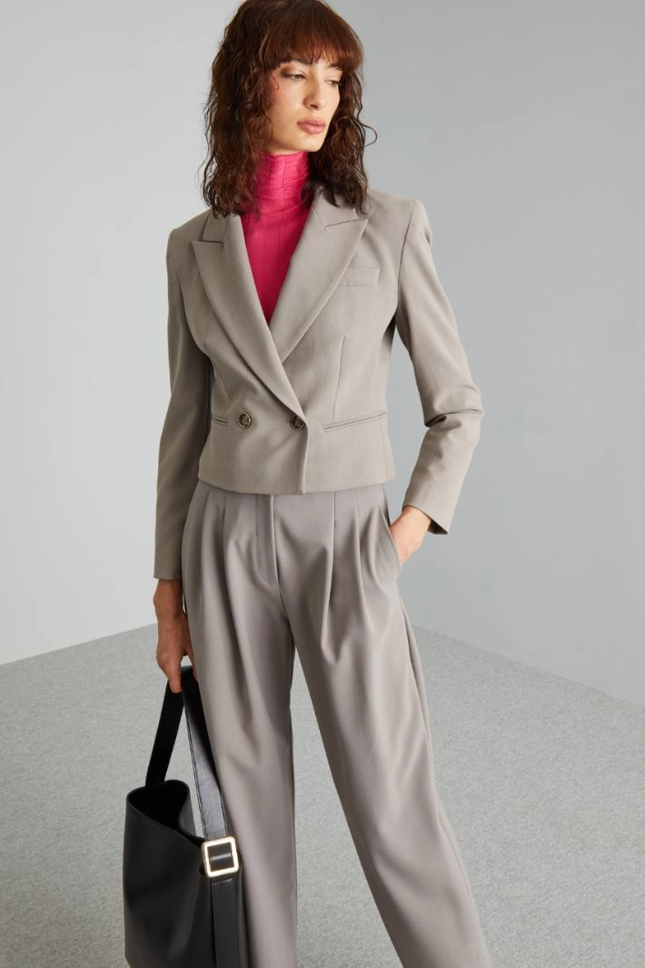Crop blazer - GREY